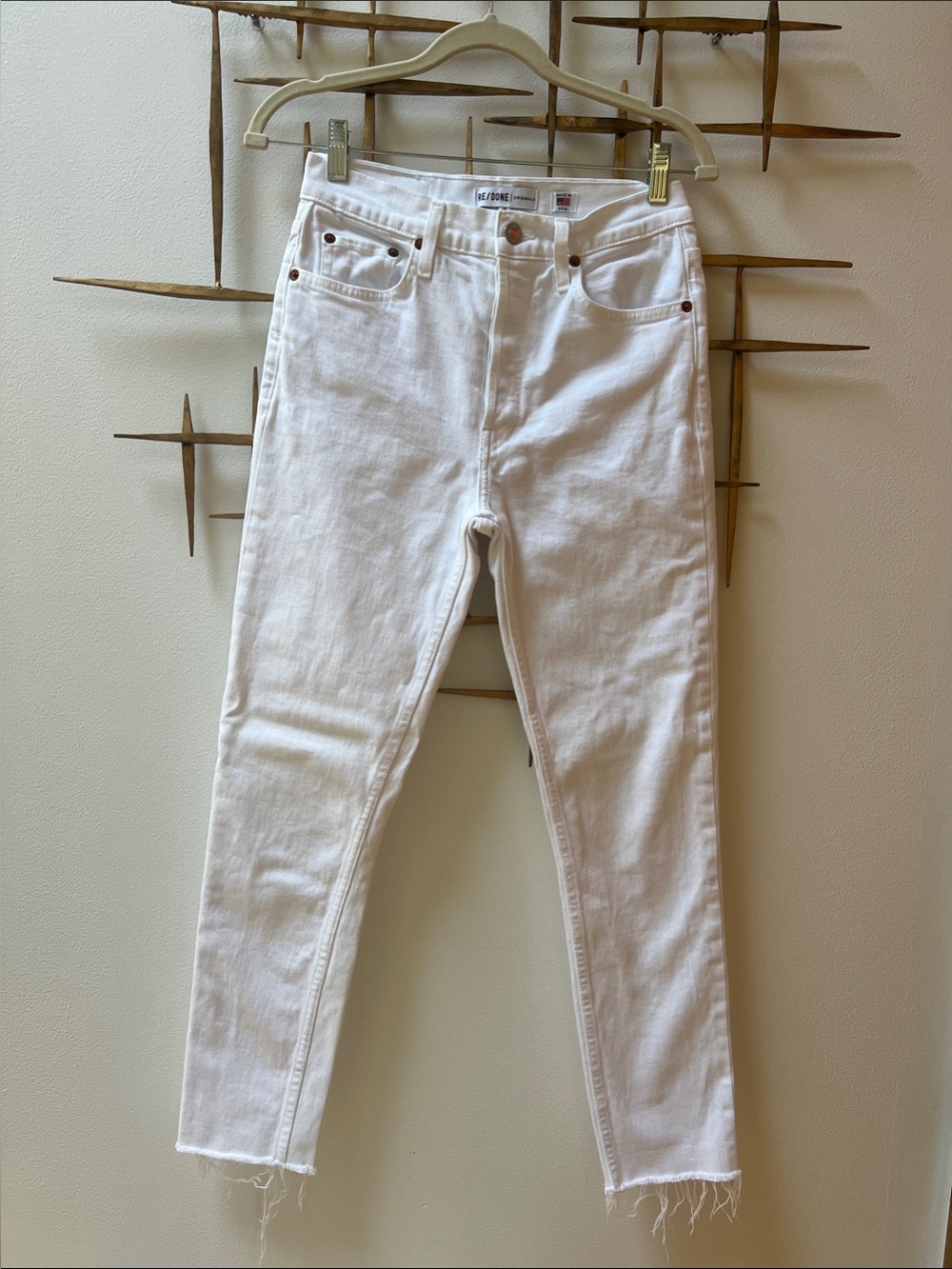 Re/Done White High-Rise Skinny Jeans